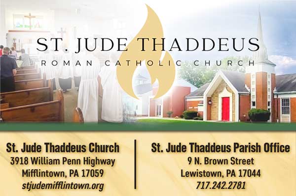 St. Jude Thaddeus Church <center>St. Jude Thaddeus Church | <b><a href="https://stjudemifflintown.org" target="_blank" rel="noopener noreferrer">CLICK HERE to view the website</a></b></center>